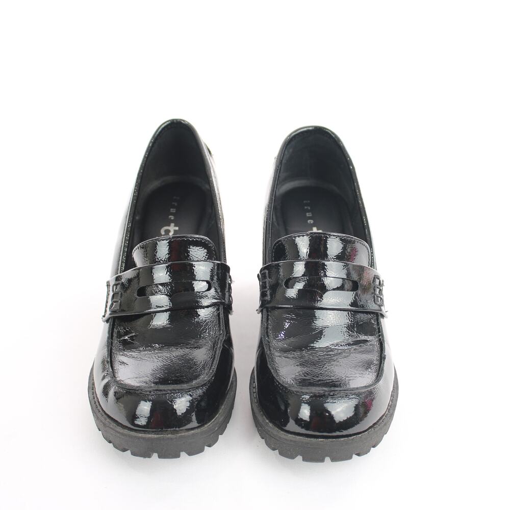 True Craft Black Patent Leather Loafers